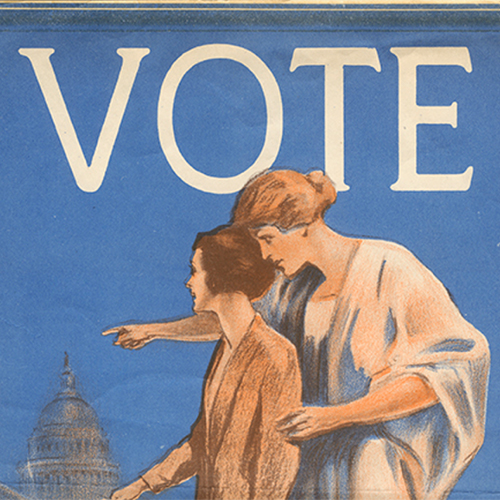 A poster issued by the Milwaukee County League of Women Voters in the 1920s urging women to vote.