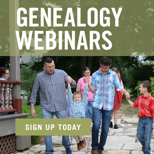 Geneaology Webinars! Sign Up Today