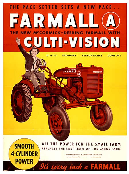 The Pace Setter Sets a New Pace: Farmall A with Culti-vision poster.
