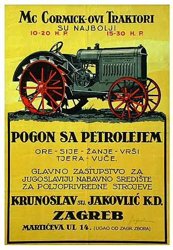 Croatian language poster of 'The best tractor: McCormick-ovi Traktori Su Najbolji.'