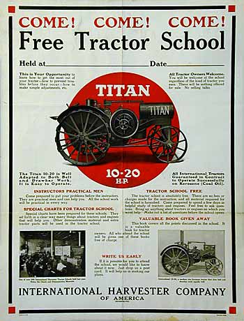Free Tractor School poster.