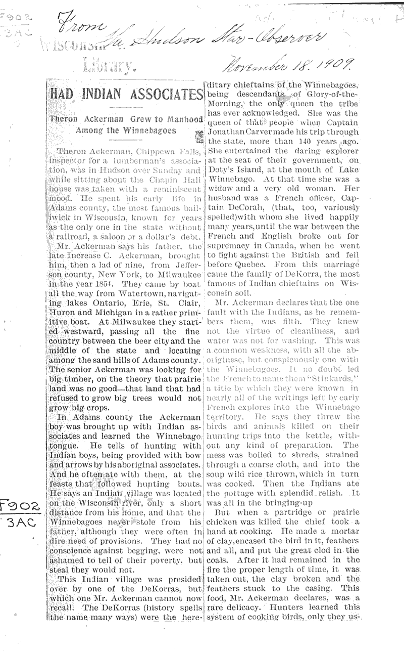  Source: Hudson Star-Observer Date: 1909-11-18