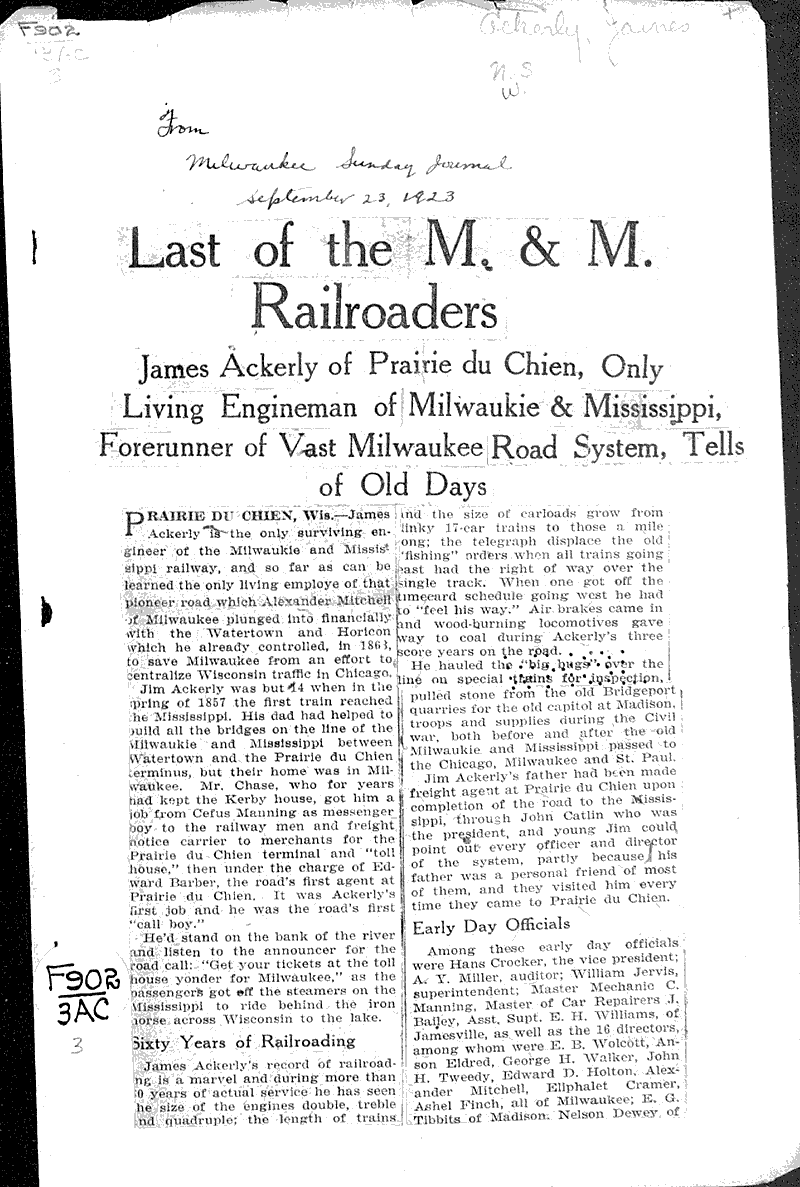  Source: Milwaukee Journal Topics: Transportation Date: 1923-09-23