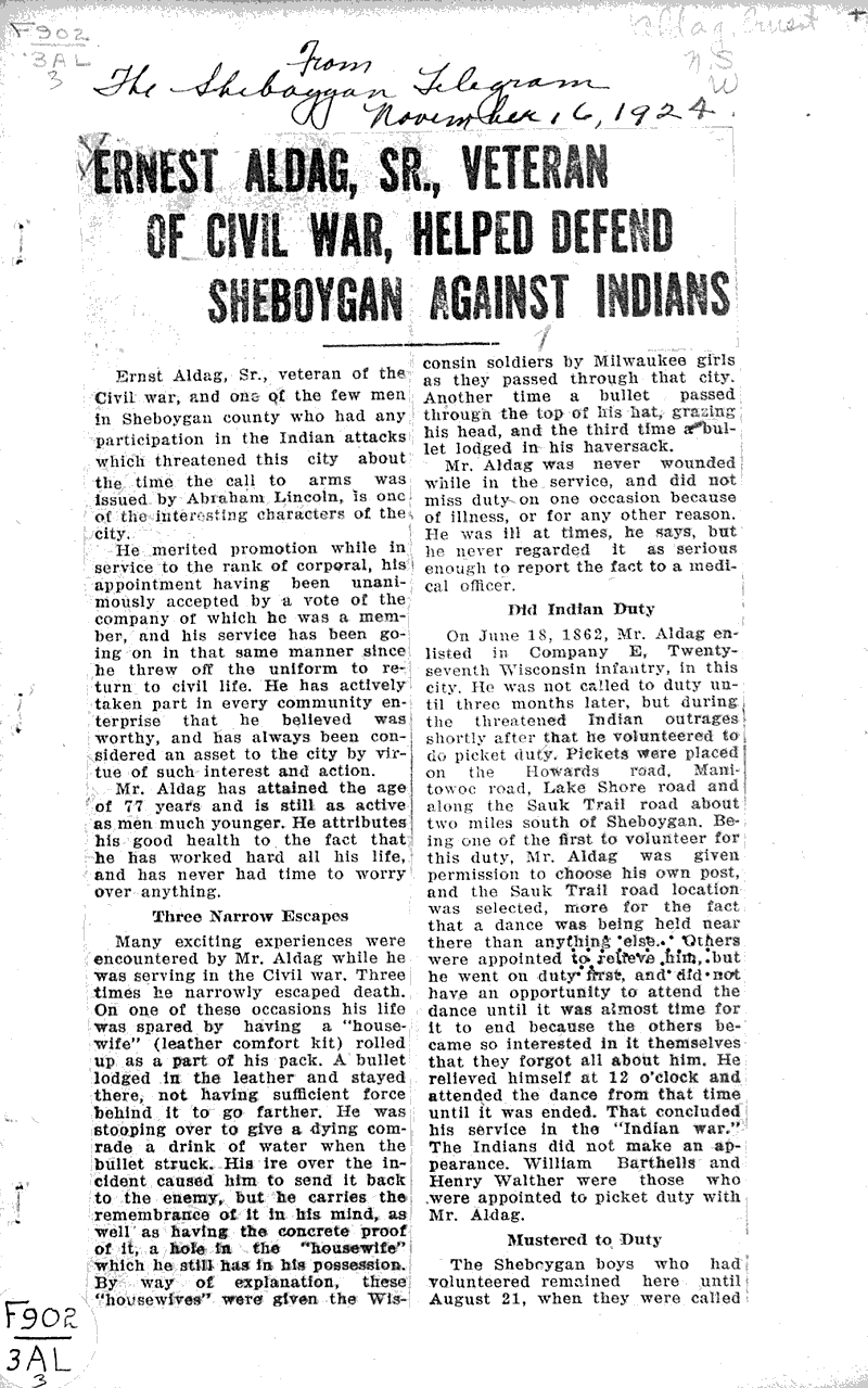 Source: Sheboygan Telegram Date: 1924-11-16