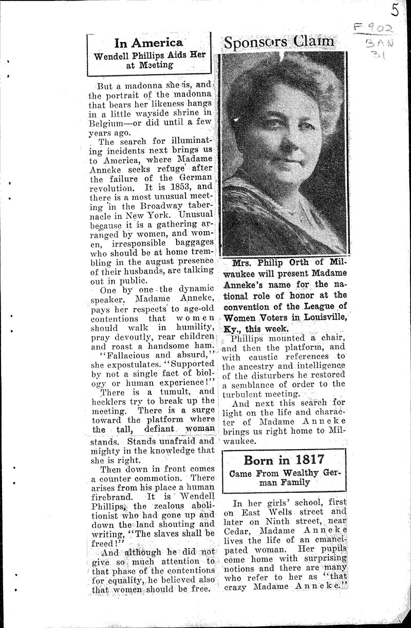  Source: Milwaukee Sentinel Topics: Social and Political Movements Date: 1930-04-27