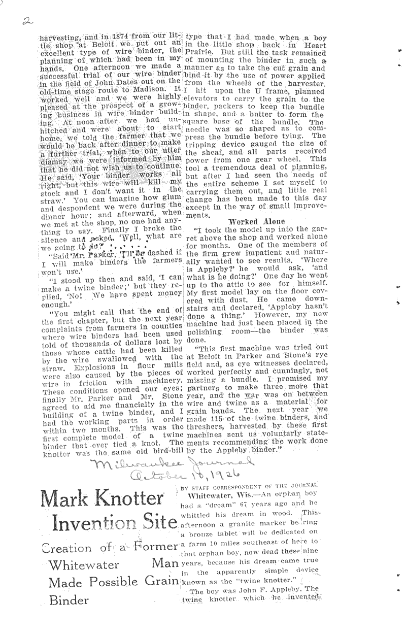  Source: Wisconsin State Journal Topics: Agriculture Date: 1926-10-10
