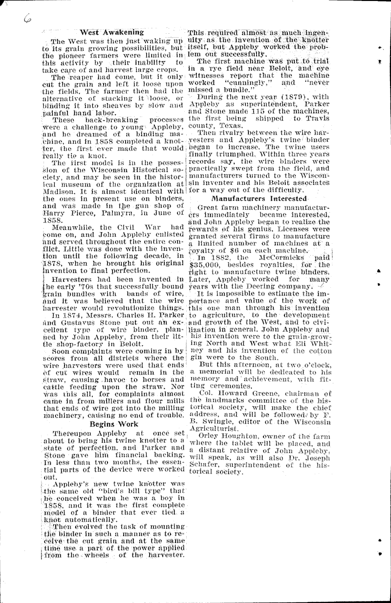  Source: La Crosse Tribune and Leader-Press Topics: Agriculture Date: 1926-10-24