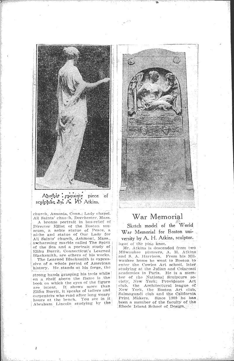 Milwaukee lad now sculptor Source: Milwaukee Journal Topics: Art and Music Date: 1926-01-31