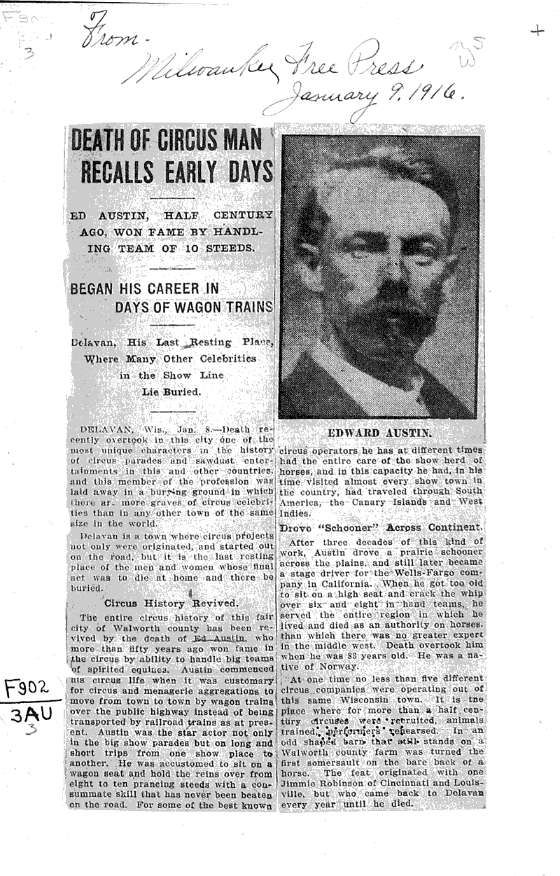  Source: Milwaukee Free Press Topics: Travels Date: 1916-01-09