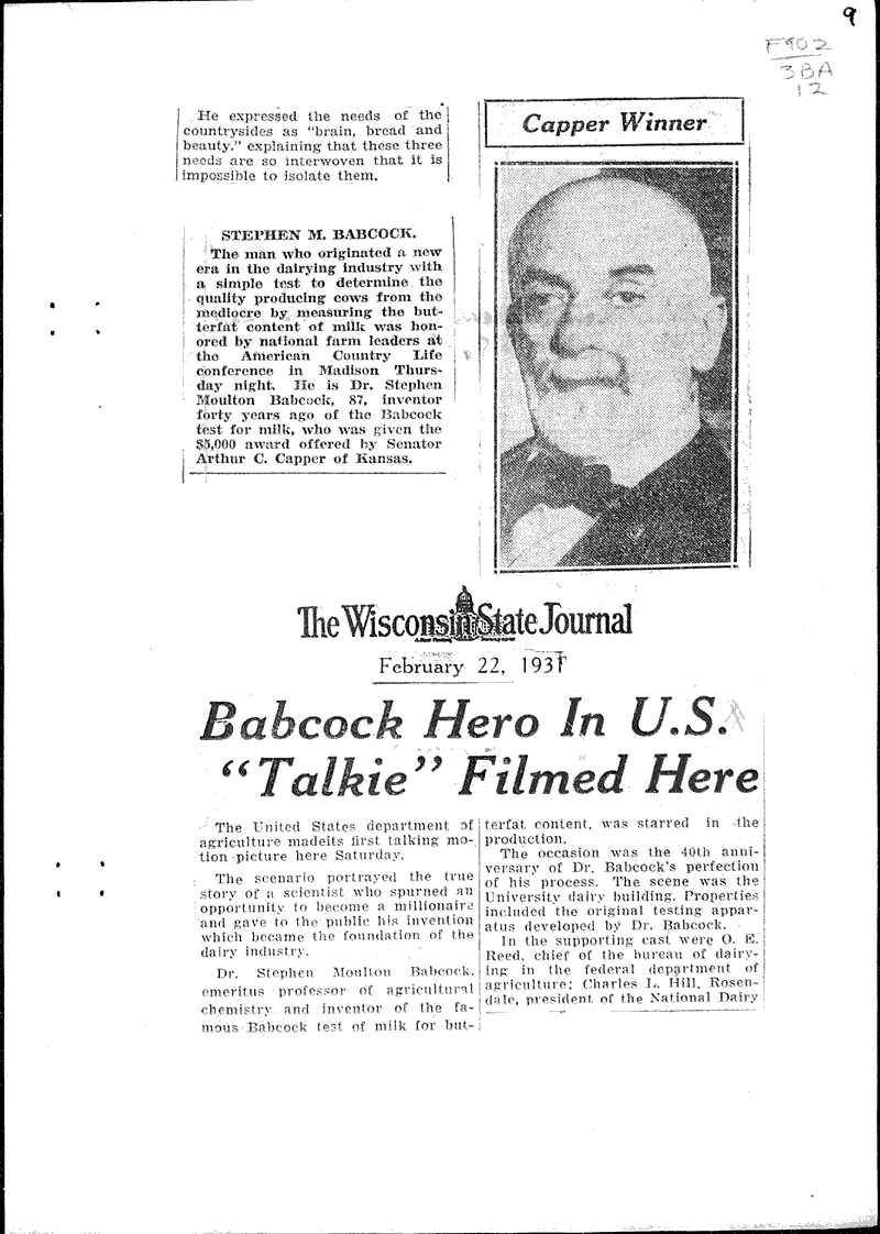  Source: Wisconsin State Journal Topics: Art and Music Date: 1931-02-22