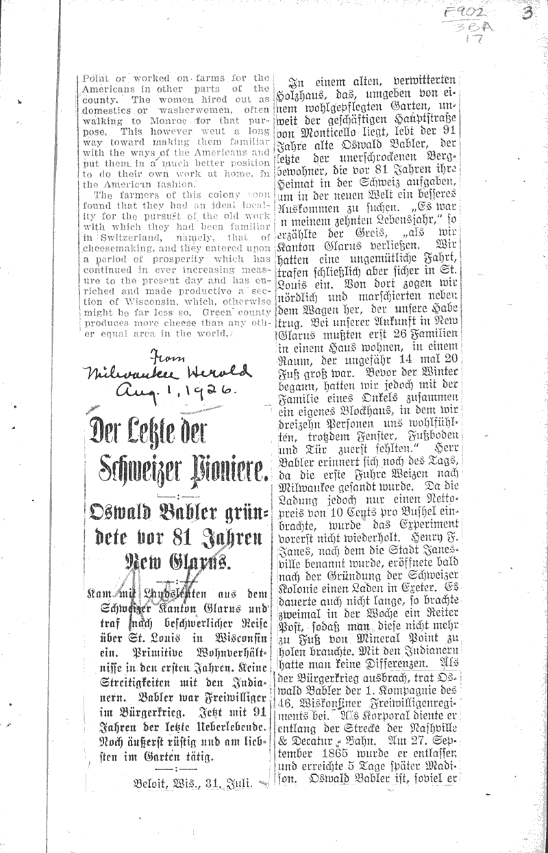  Source: Wisconsin State Journal Topics: Immigrants Date: 1926-07-07