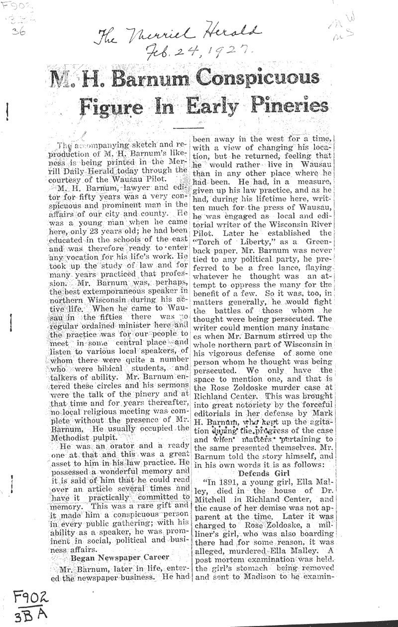  Source: Merrill Daily Herald Topics: Industry Date: 1927-02-24