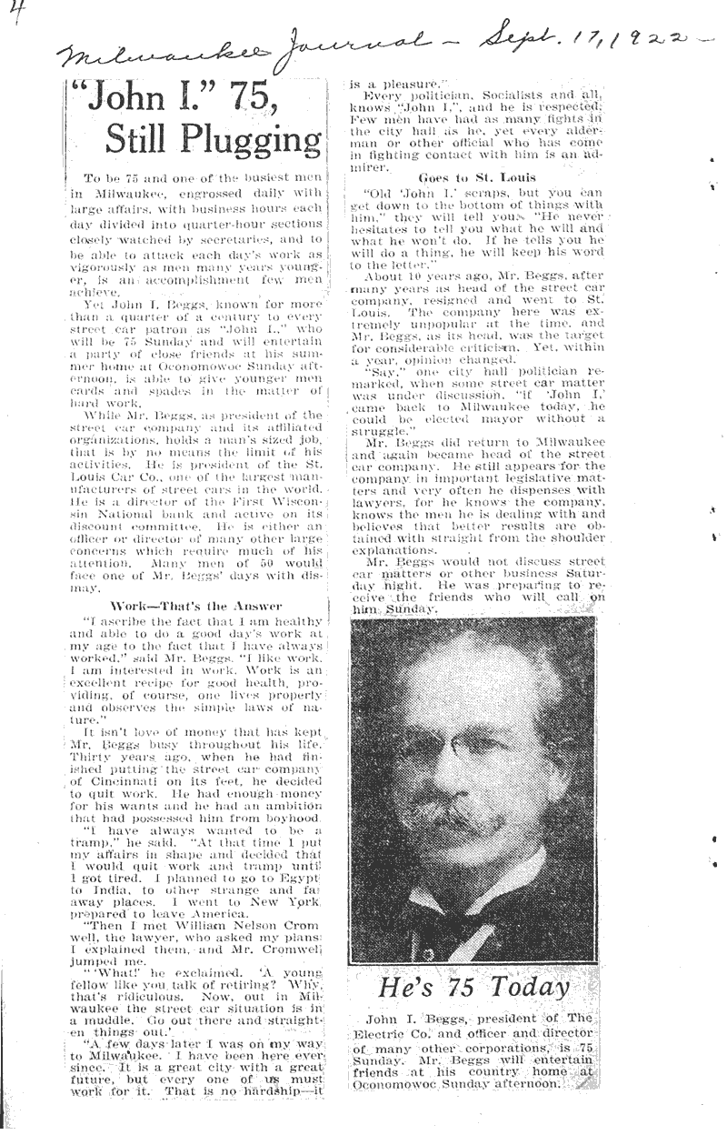  Source: Milwaukee Journal Topics: Industry Date: 1922-09-17