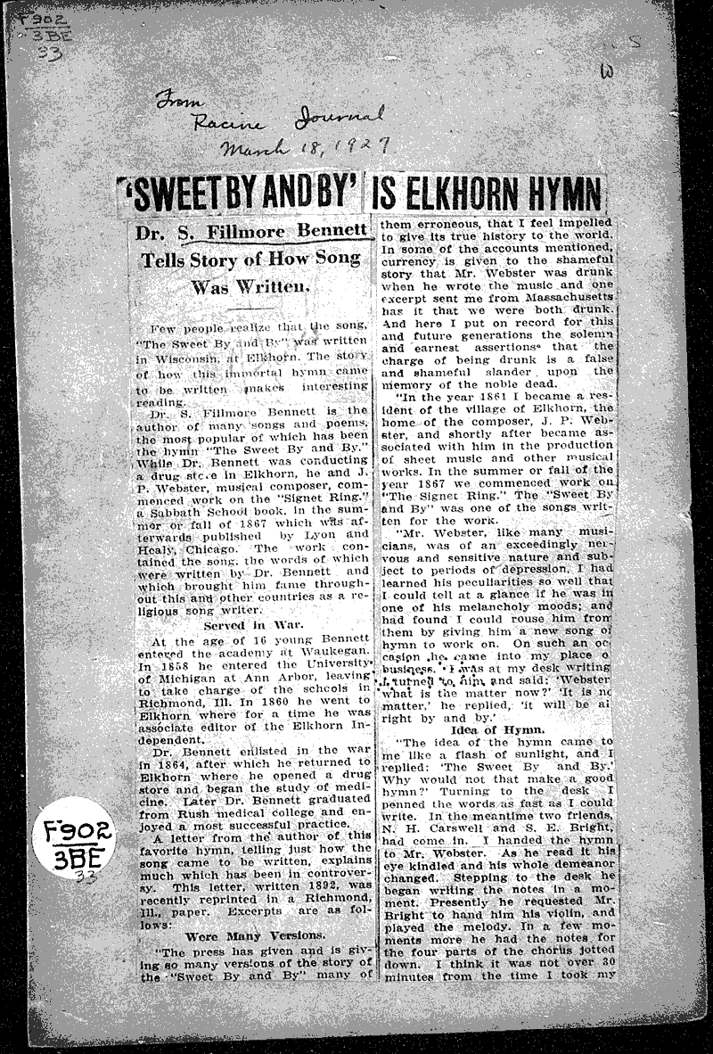  Source: Racine Journal Topics: Art and Music Date: 1927-03-18