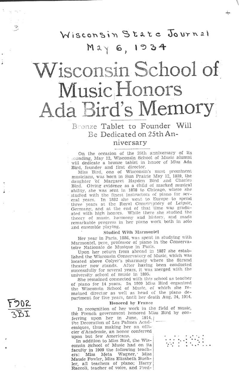  Source: Wisconsin State Journal Date: 1934-05-06