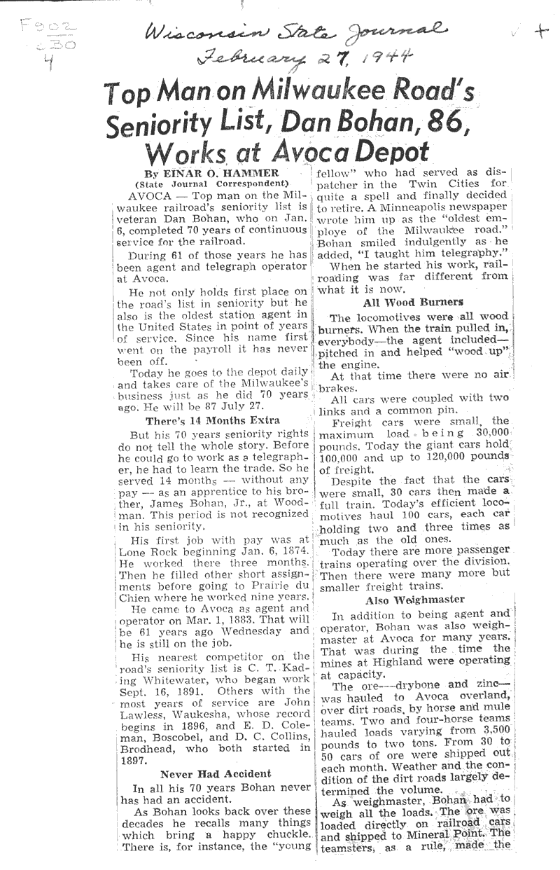  Source: Wisconsin State Journal Date: 1944-02-27
