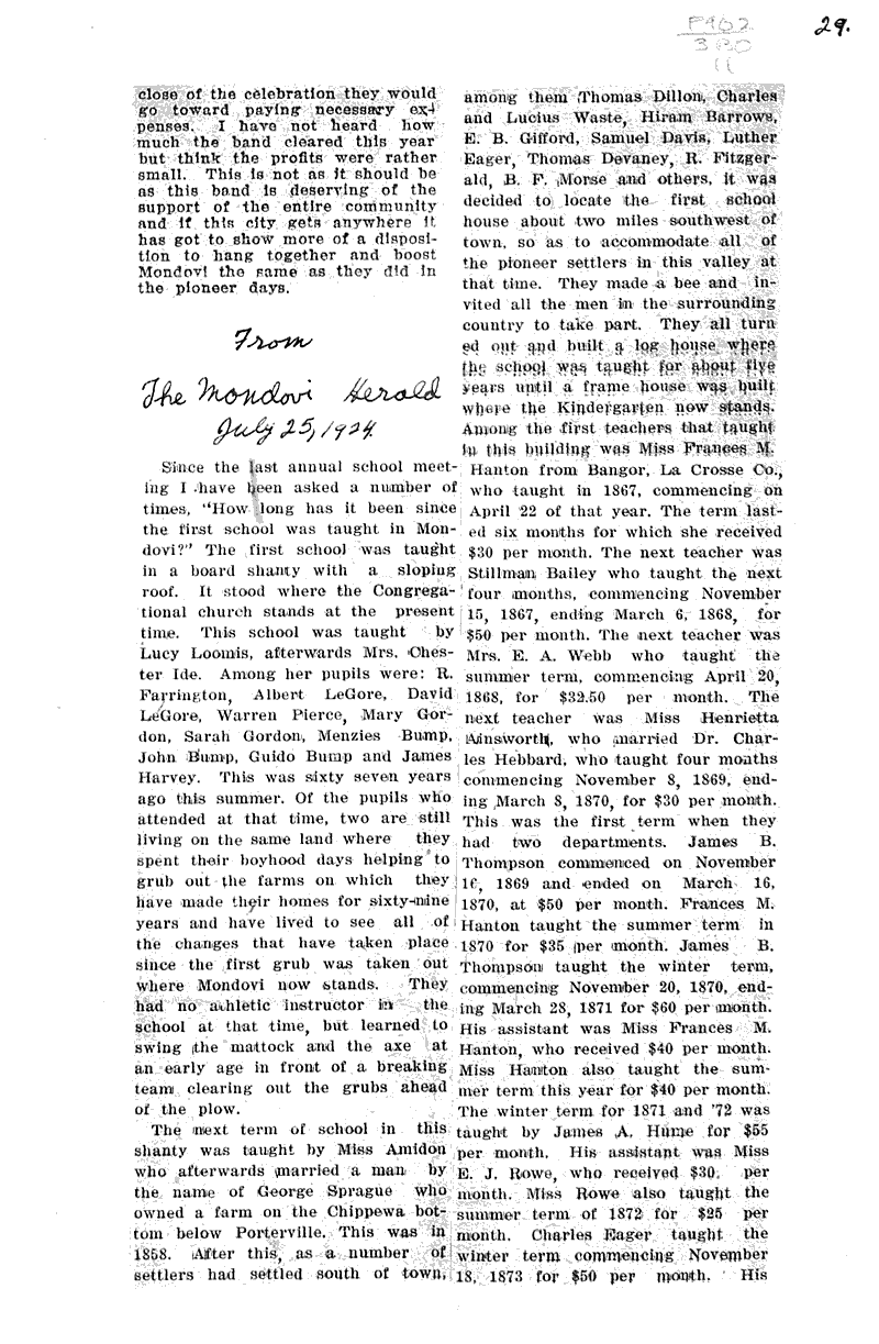 The reminiscences of Mr. Samuel Bond Newspaper Article/Clipping