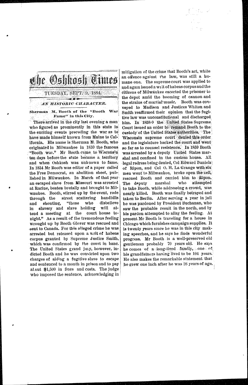  Source: Oshkosh Times Topics: Social and Political Movements Date: 1884-09-09