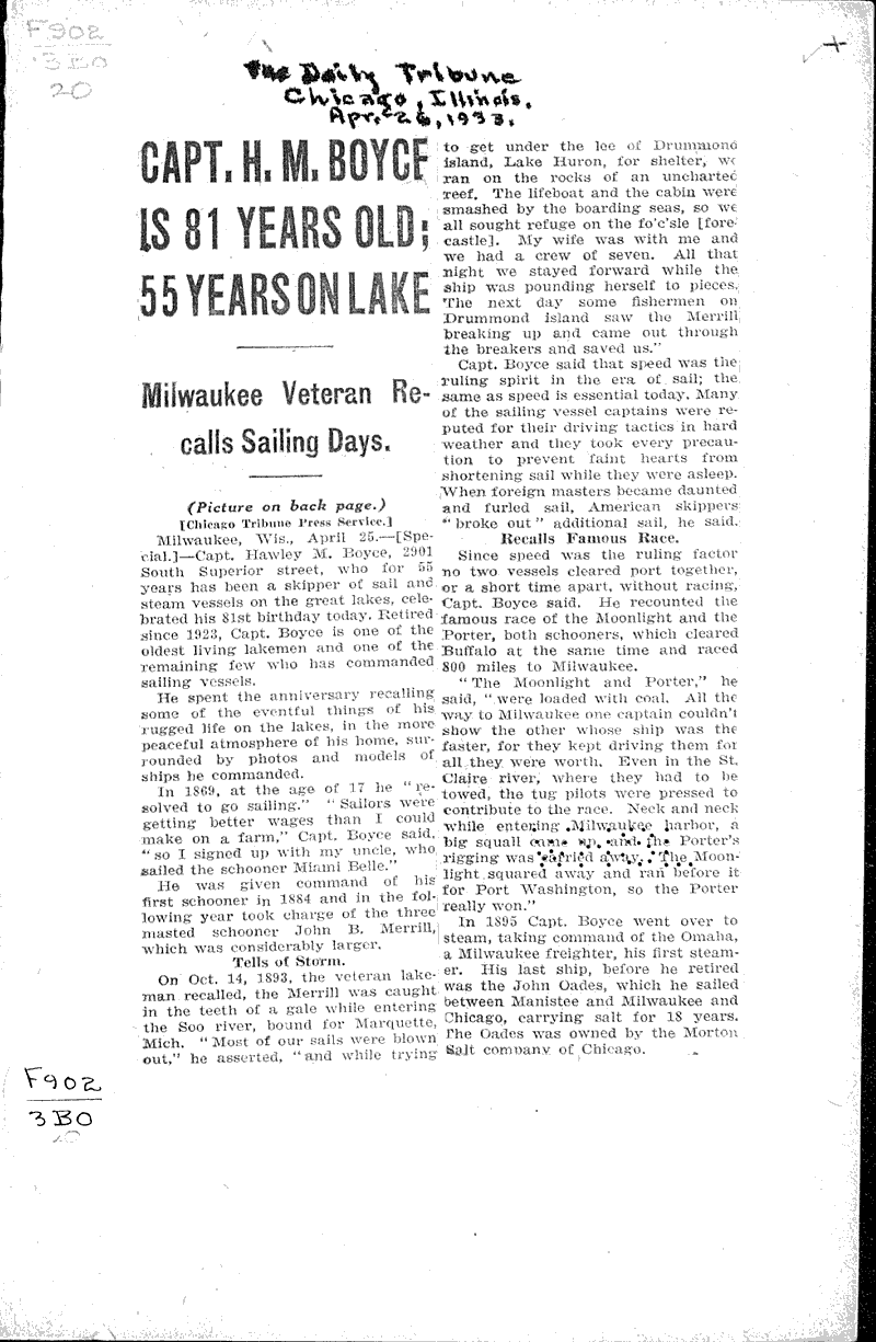  Source: Chicago Daily Tribune Topics: Transportation Date: 1933-04-26