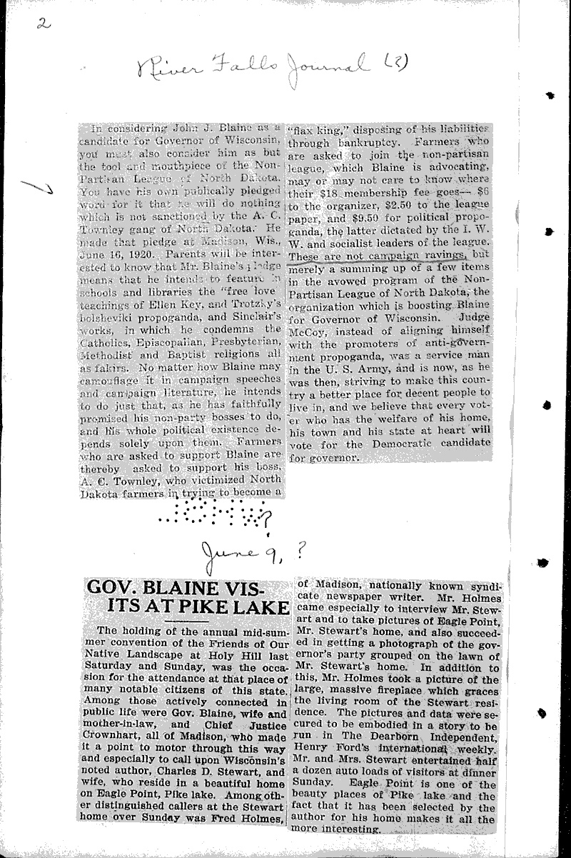  Source: River Falls Journal Topics: Government and Politics