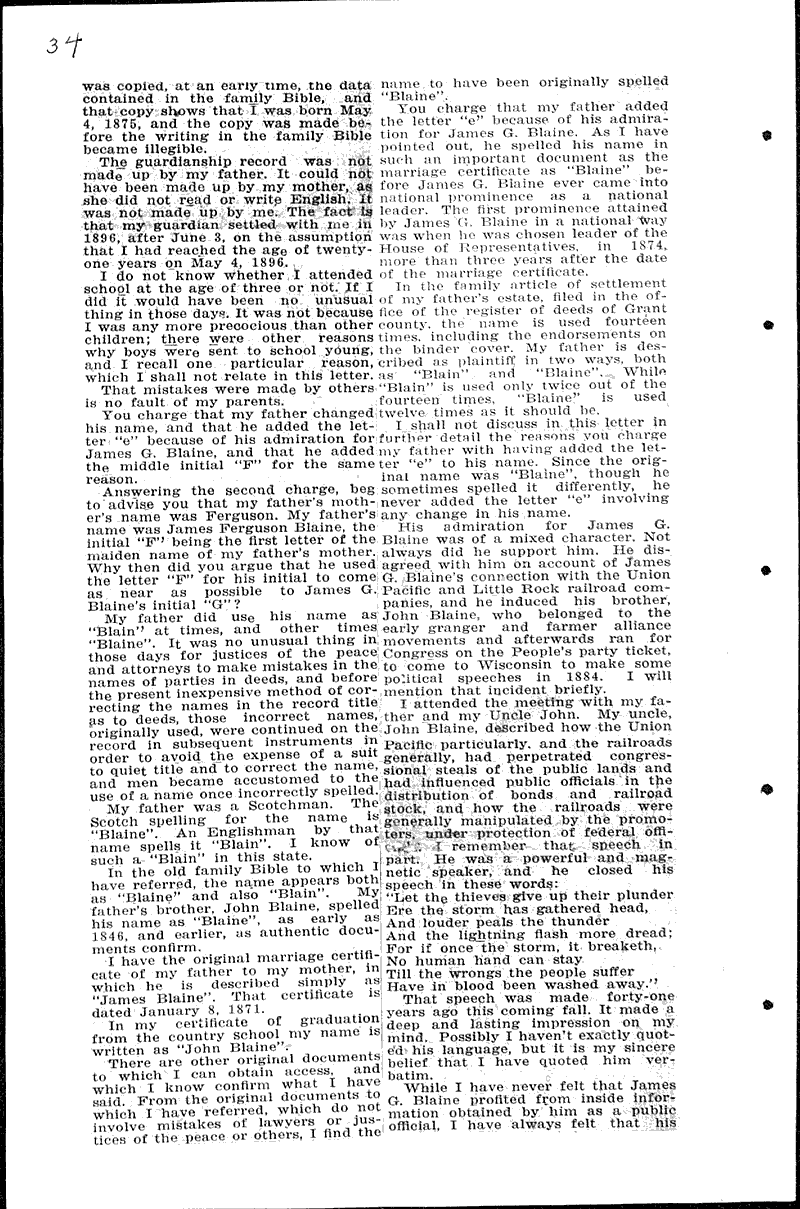  Source: Fennimore Times Topics: Government and Politics Date: 1925-05-13