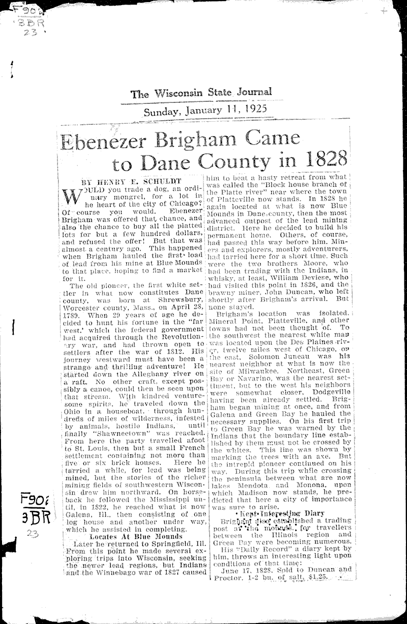  Source: Wisconsin State Journal Topics: Government and Politics Date: 1925-01-11