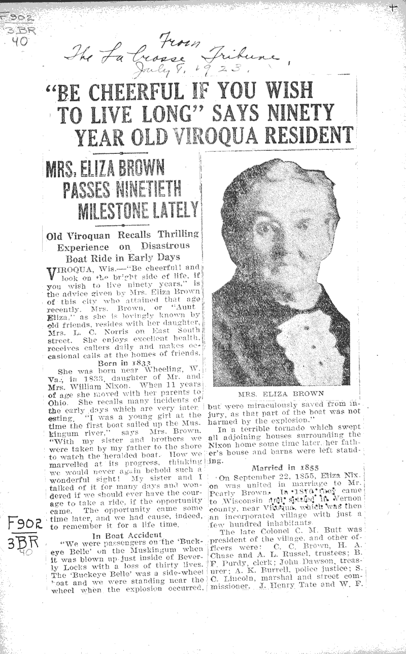 Be cheerful if you wish to live long says year old Viroqua