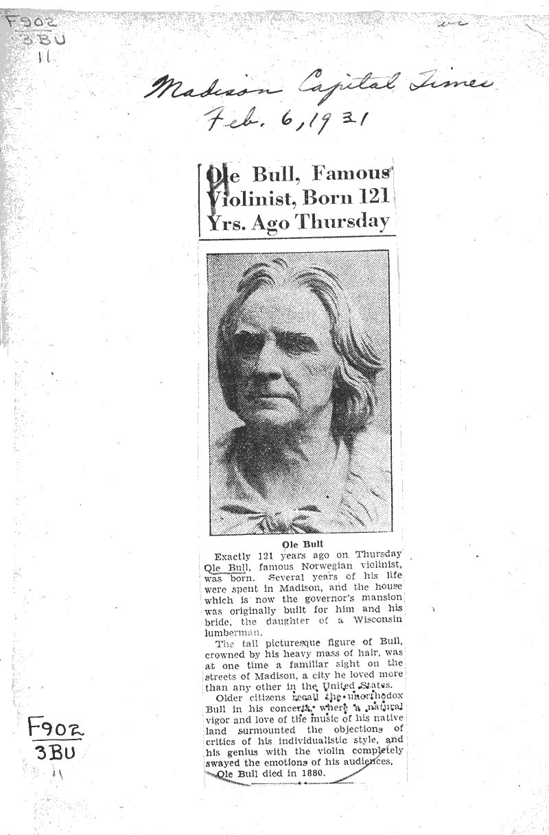  Source: Capital Times Topics: Art and Music Date: 1931-02-06