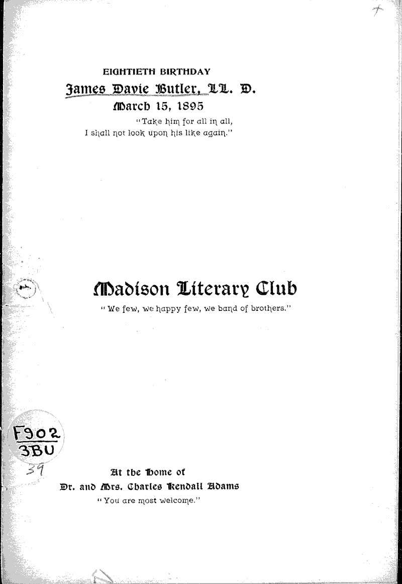  Source: Madison Literary Club Date: 1895-03-15