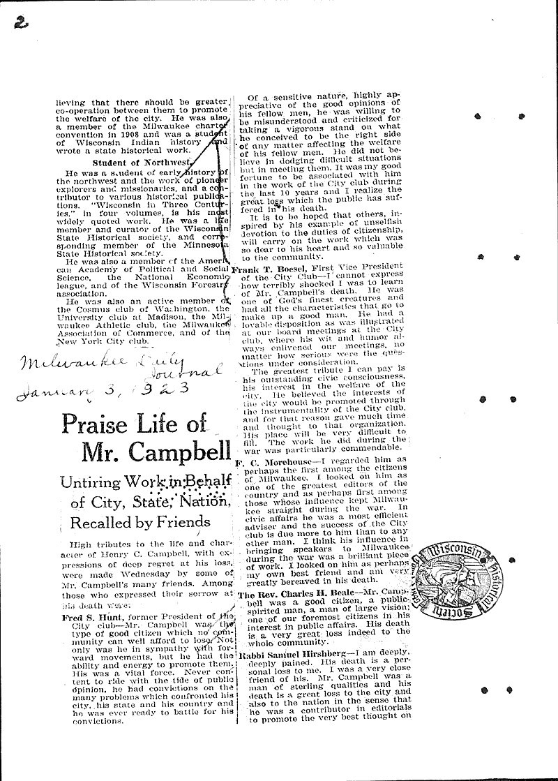  Source: Milwaukee Sentinel Topics: Wars Date: 1923-01-03