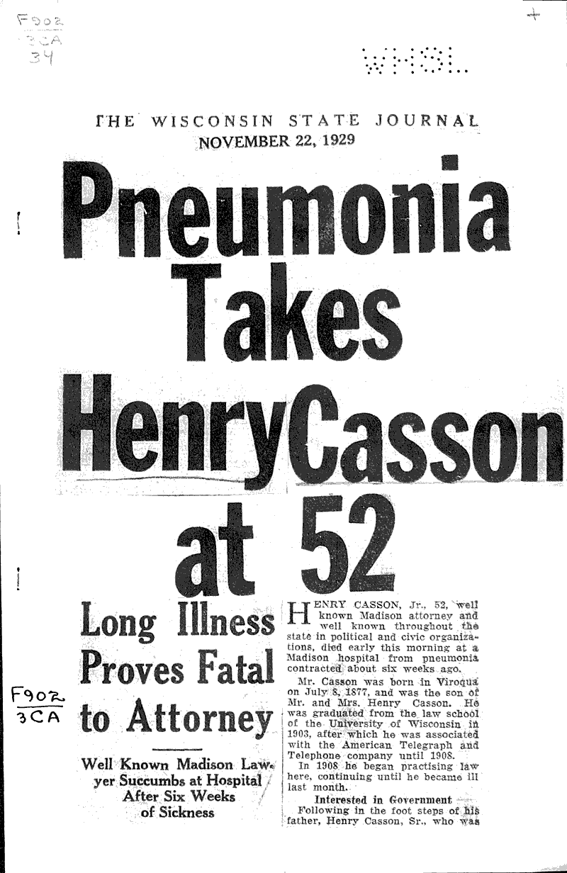  Source: Wisconsin State Journal Date: 1929-11-22
