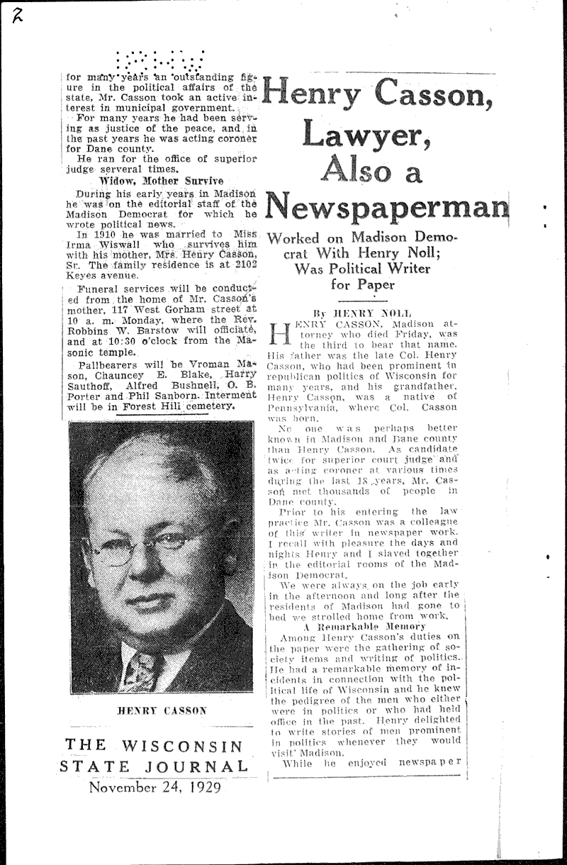  Source: Wisconsin State Journal Date: 1929-11-22