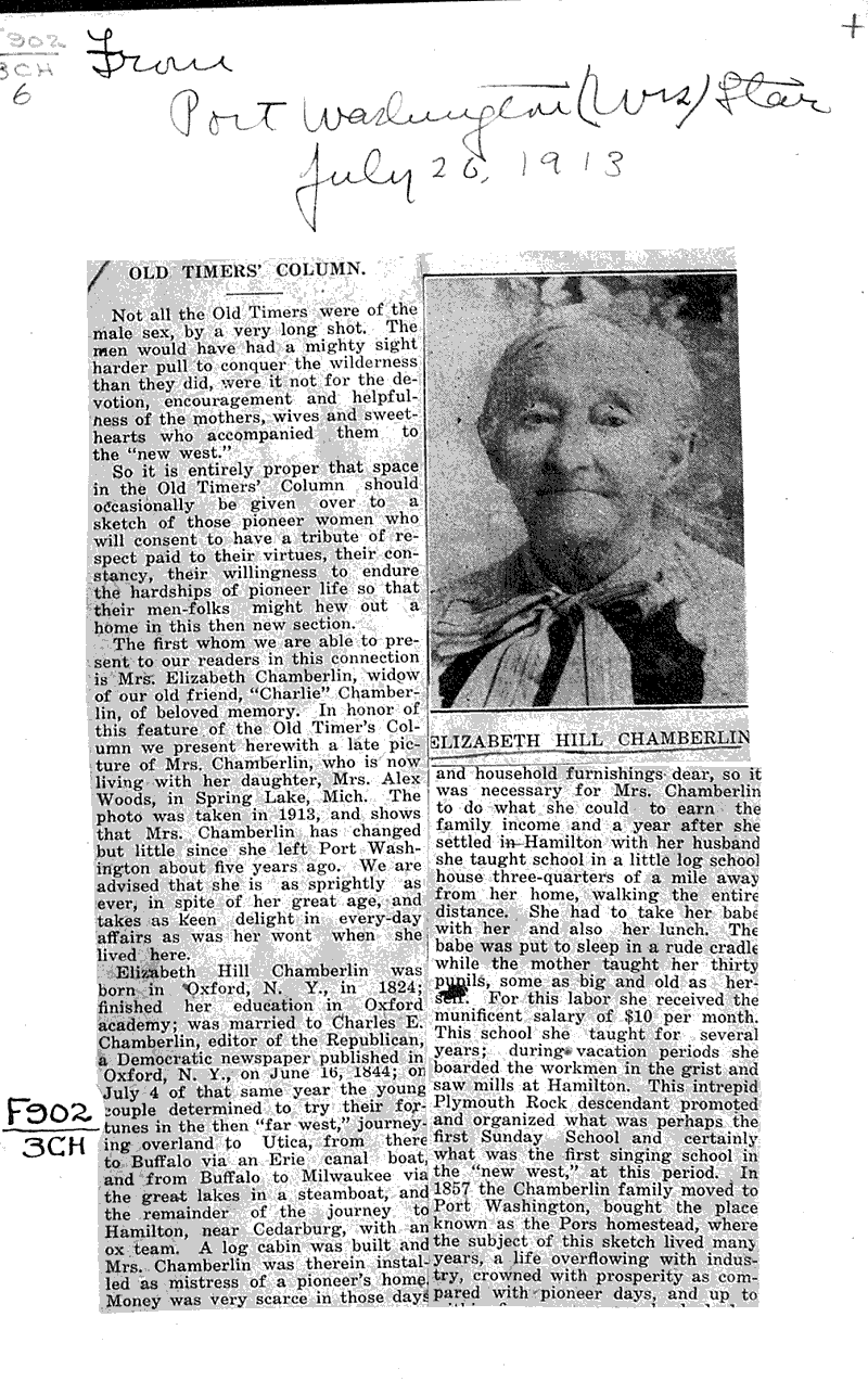  Source: Port Washington Star Date: 1913-07-20