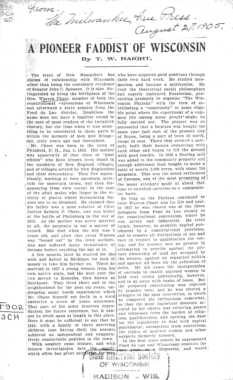  Source: Milwaukee Free Press Date: 1905-08-27