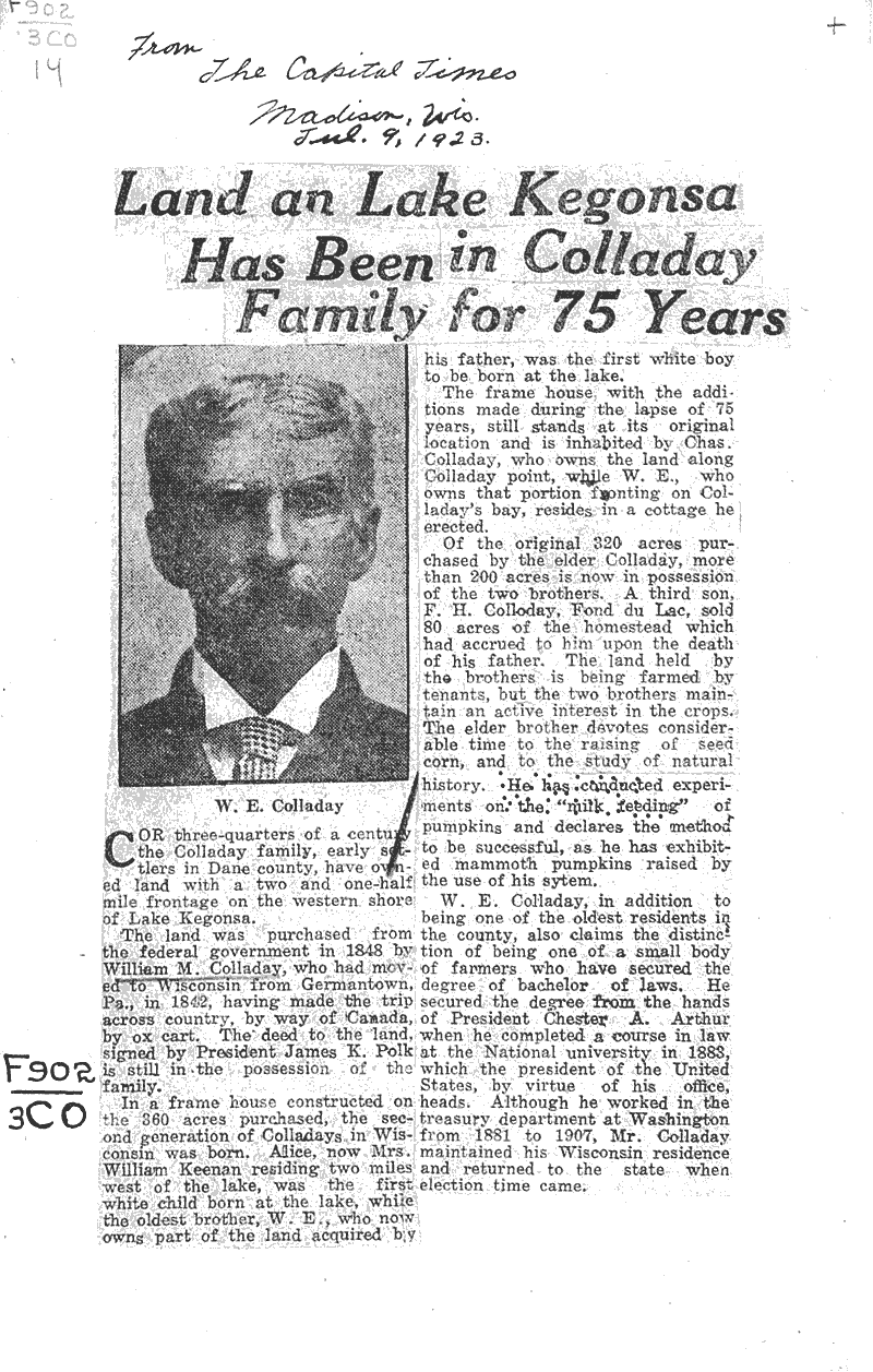  Source: Capital Times Topics: Agriculture Date: 1923-07-09