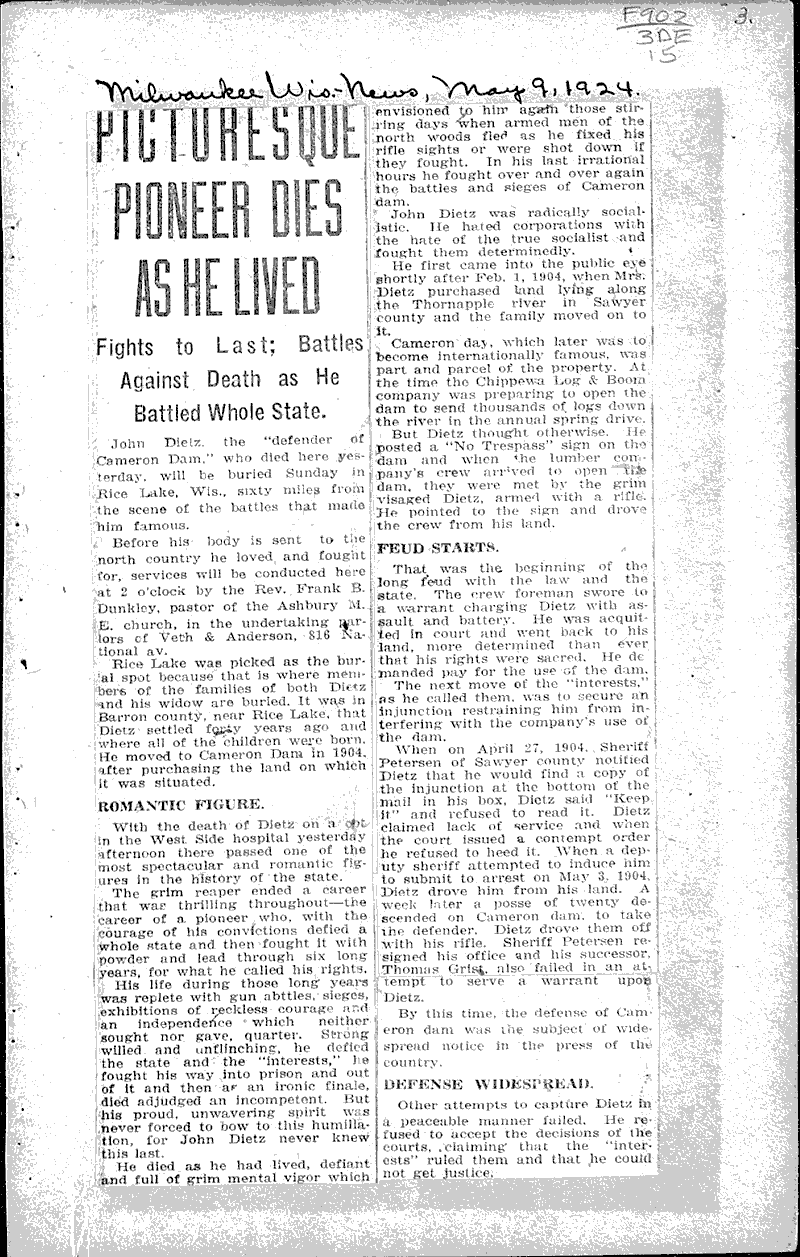  Source: Wisconsin State Journal Date: 1924-05-09