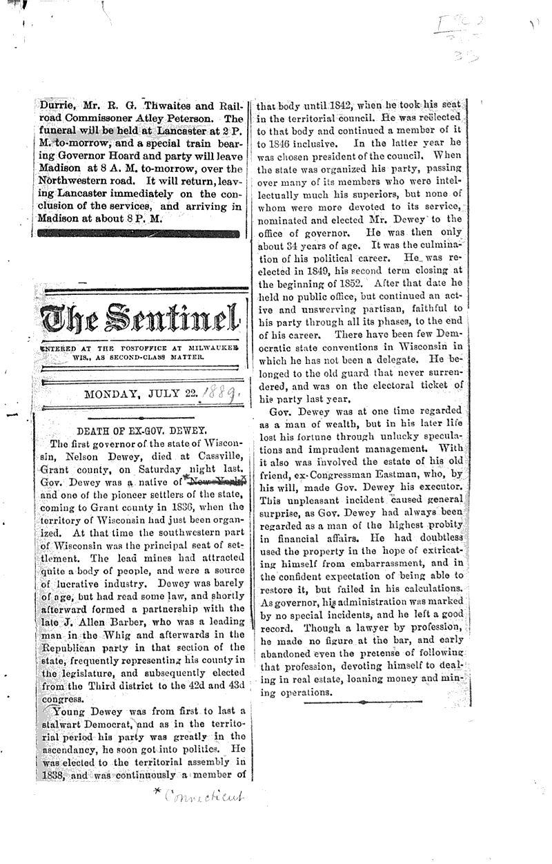  Source: Milwaukee Sentinel Topics: Government and Politics Date: 1889-07-22