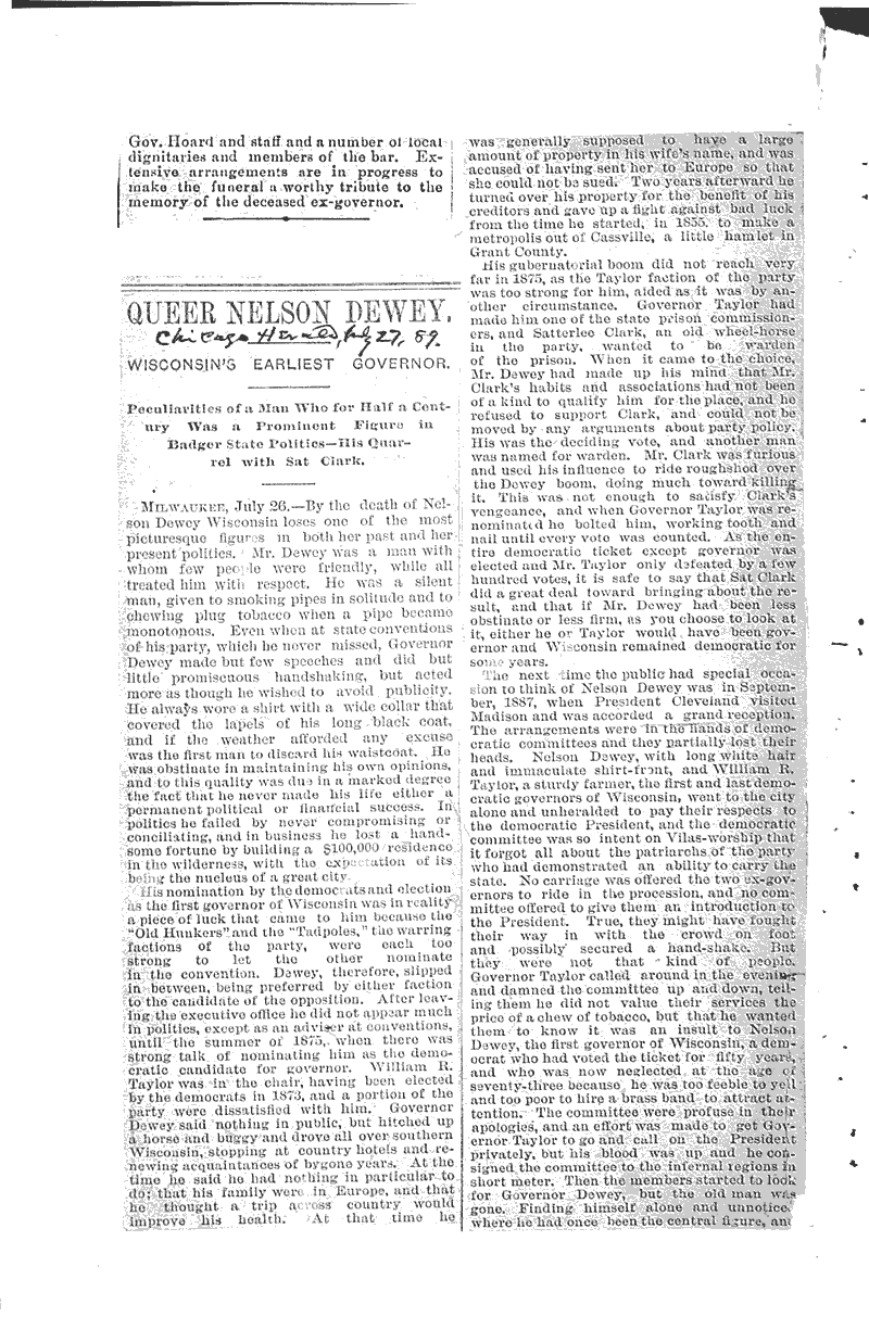  Source: Milwaukee Sentinel Topics: Government and Politics Date: 1889-07-21