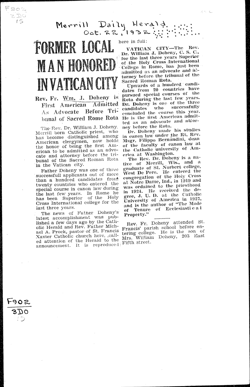  Source: Merrill Daily Herald Date: 1932-10-22