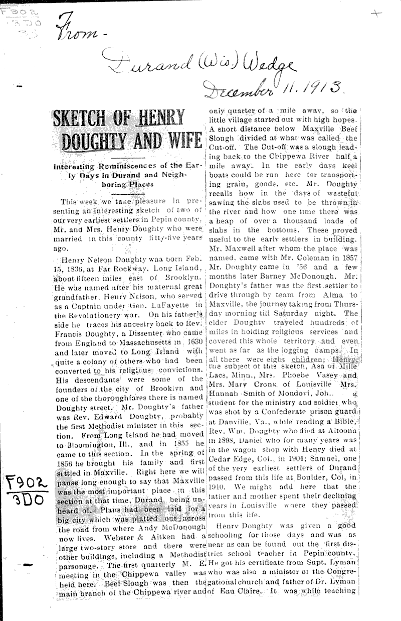  Source: Durand Entering Wedge Date: 1913-12-11