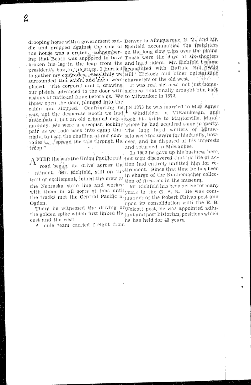  Source: Milwaukee Journal Topics: Civil War Date: 1930-07-13