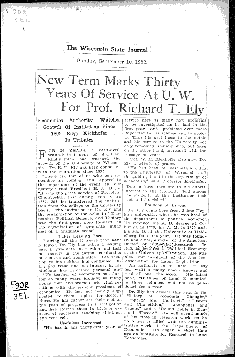 Source: Wisconsin State Journal Date: 1922-09-10