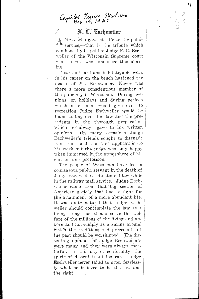  Source: Wisconsin State Journal Date: 1929-11-14