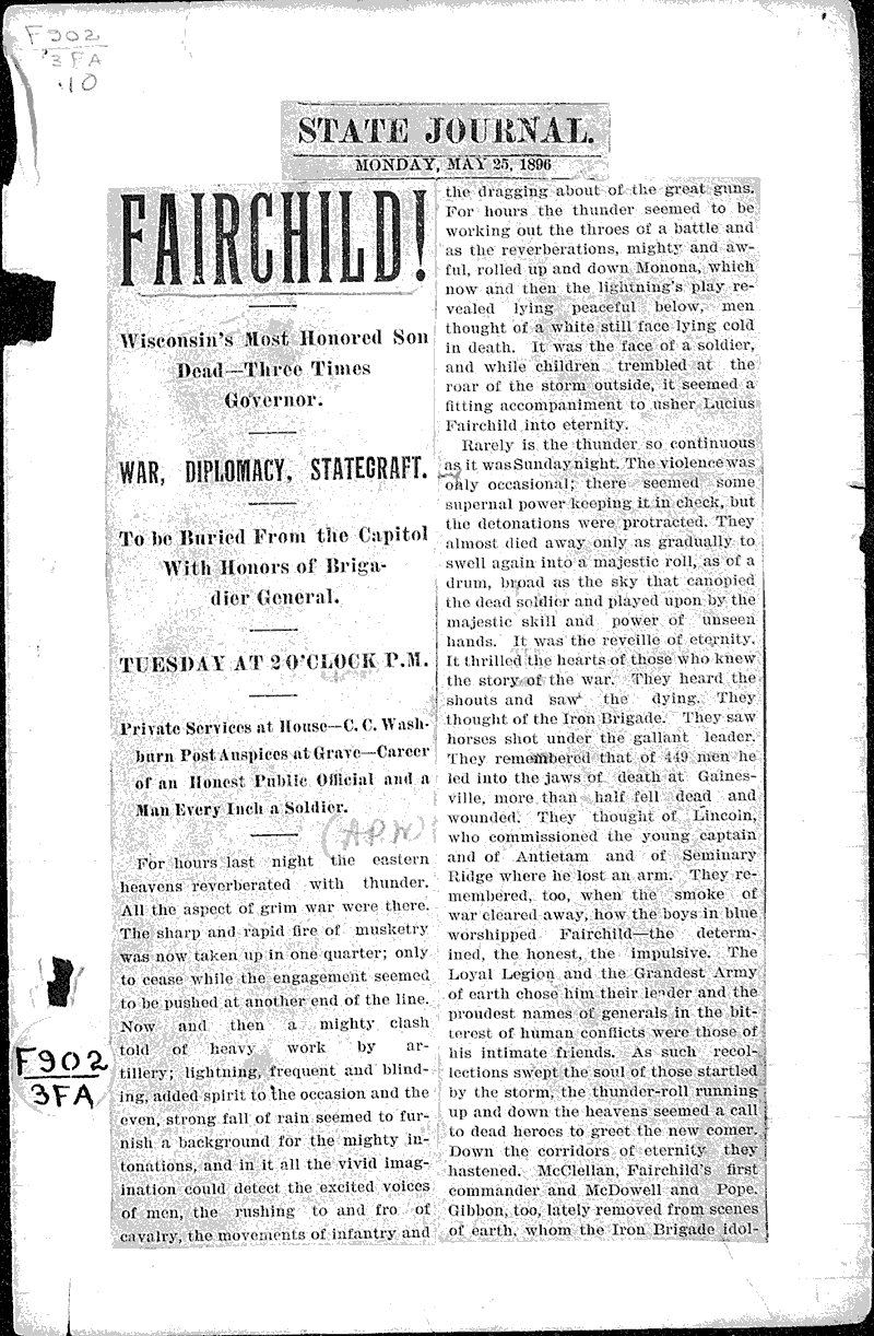  Source: Wisconsin State Journal Topics: Government and Politics Date: 1896-05-25