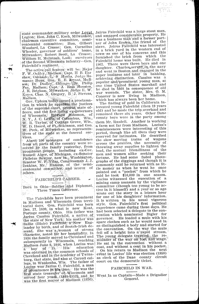  Source: Wisconsin State Journal Topics: Government and Politics Date: 1896-05-25