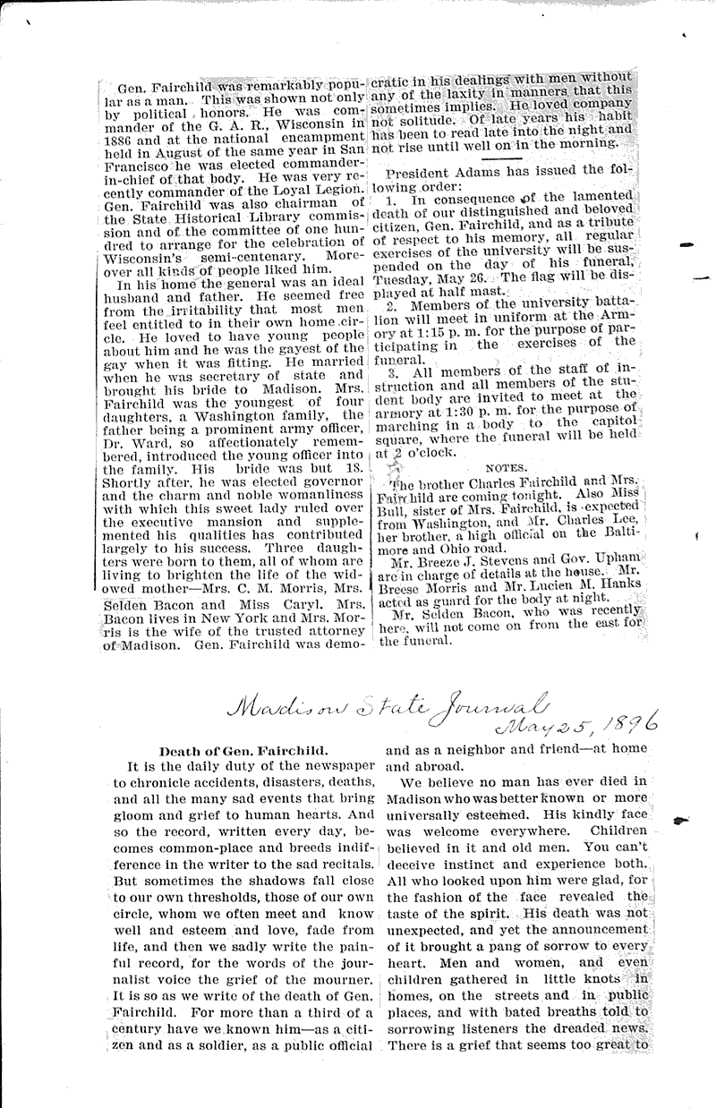  Source: Wisconsin State Journal Topics: Government and Politics Date: 1896-05-25