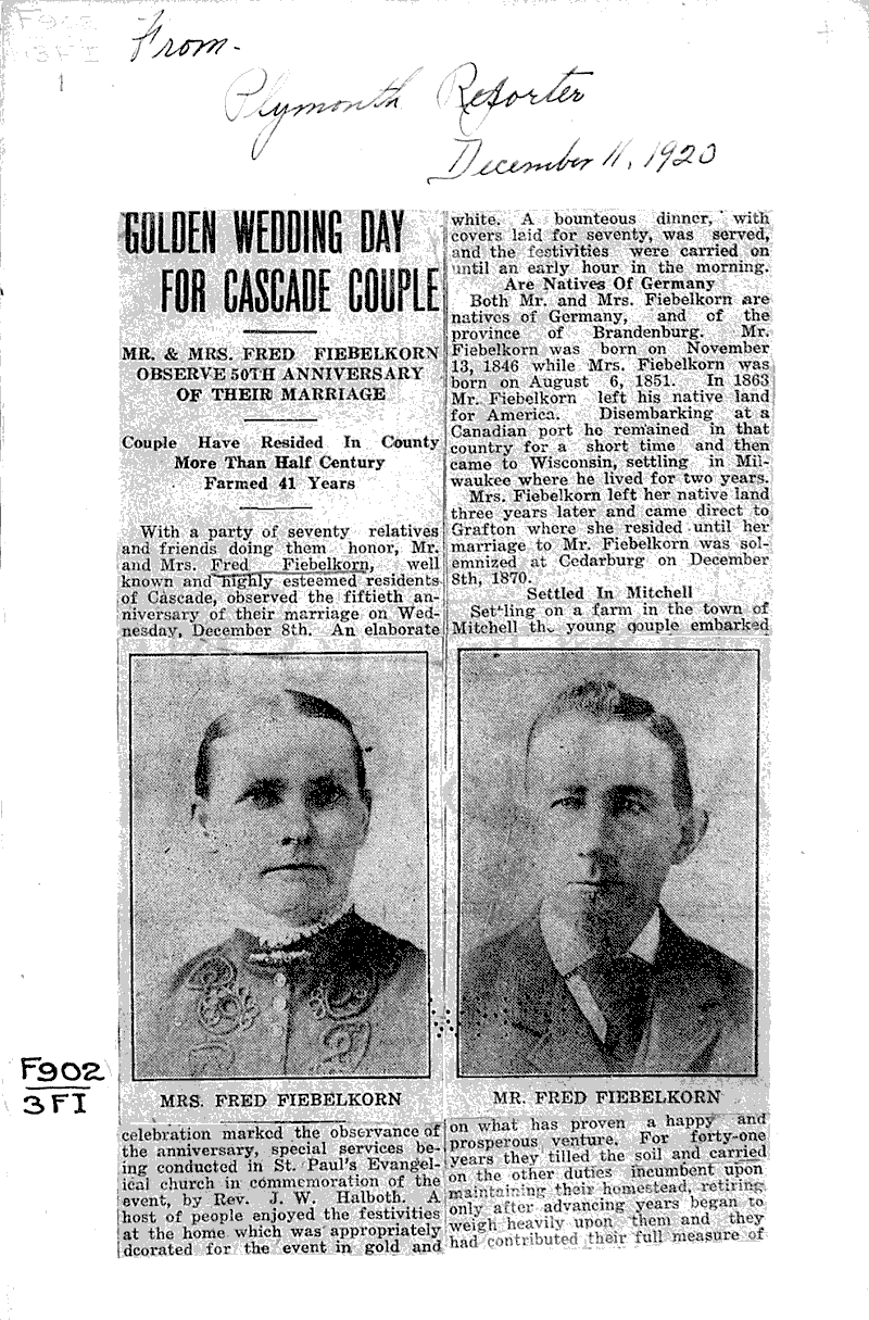  Source: Plymouth Reporter Date: 1920-12-11