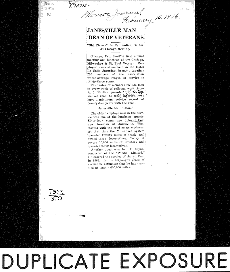  Source: Monroe Daily Journal Topics: Transportation Date: 1916-02-10