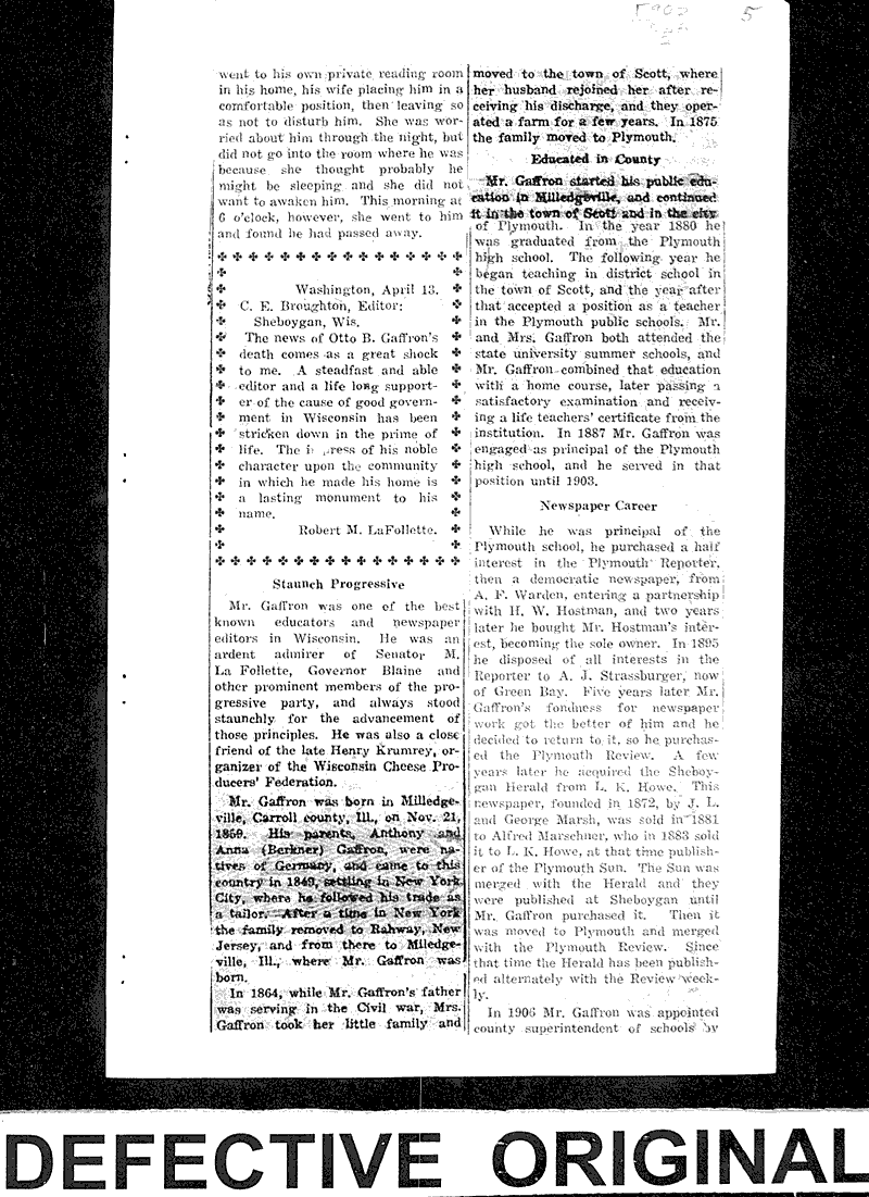  Source: Plymouth Review Date: 1923-04-18