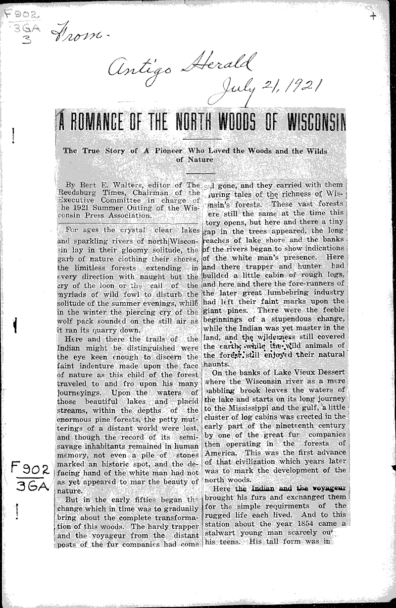  Source: Antigo Herald Topics: Indians and Native Peoples Date: 1921-07-21